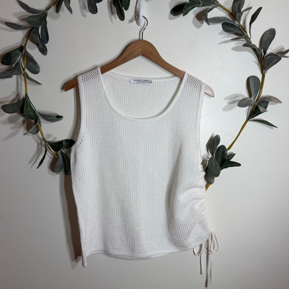 Giorgio Grati White Open Knit Sweater Tank